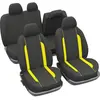 DBS Jeu de Housses - Banquette Arriere fractionable - Maille frappée Noire - Mesh et joncs Jaune