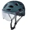 Casque urbain cairn quartz transparent visor led usb bleu