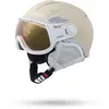 Cairn Helios Leather Evolight NXT - Casque ski avec visière Mat Cream 61-64 cm
