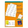 AVERY - Boite de 2400 étiquettes autocollantes jaunes fluo multi-usages, Format 70 x 35 mm, Impression copieur, (DP24J-100)