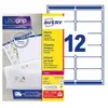 AVERY Boîte de 1200 étiquettes. Laser blanc 99, 