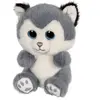 Peluche - Peluche Chien Husky Skandy > Gris Bleuté   13 Cm Blanc