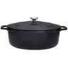 Cocotte ovale 35 cm noir interieur noir - Chasseur - Noir - Fonte émaillée