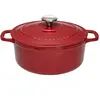 Matfer Cocotte ronde 20 cm rouge uni interieur sable - Chasseur - Rouge - Fonte émaillée