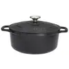 Cocotte ronde en fonte émaillée 26cm noir Chasseur puc472601