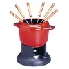 Invicta Service à Fondue Standart fonte émaillée rouge *