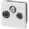 LEGRAND Prise TV-FM-SAT 2 modules Mosaic blanc avec enjoliveur blanc