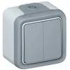 BARRITOS Legrand LEG69905 Double interrupteur ou va et vient apparent complet Gris Plexo