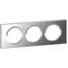 Plaque de finition LEGRAND Céliane 3 postes verre miroir - gris - Programme Céliane