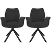 3S. x Home Lot de 2 Bridge Peter Gris Anthracite