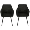 Chaise en velours COLORADO coloris noir