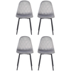 Lot de 4 chaises en velours HONFLEUR coloris gris