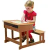 JB-Bois Bureau à l'ancienne avec casier de rangement