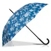 Isotoner - Parapluie Canne Auto Fleur Coquillage Bleu