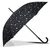 Isotoner - Parapluie Canne Auto Pois Noir/Jaune