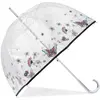 Isotoner - Parapluie cloche transparent PVC/Papillon rose