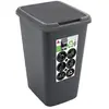 SUNDIS Poubelle de cuisine manuel en polypropylène Green bin 50 l