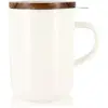Ogo Tisanière 475ml blanc avec couvercle bois