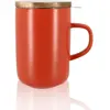 Ogo Tisanière grès 475ml terracotta avec couvercle bois