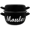 MENASTYL - Marmite à moules 18cm avec écriture - 2L7 en acier émaillé