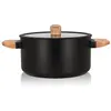 Faitout Ogo Ector en Aluminium et manche en bois 24 cm Noir