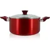 MENASTYL FAITOUT 24CM AVEC COUVERCLE VERRE CERISE INDUCTION