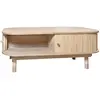 Now's Home Table basse en bois clair avec portes coulissantes