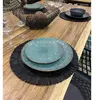 Now's Home Lot de 4 set de table en raphia noir 38cm