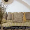 Now's Home Coussin en raphia avec franges 40cm