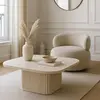 Table basse carré effet travertin 80cm