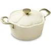 Faitout en aluminium recyclé beige 24cm en forme de fleur