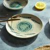 Lot 6 assiettes plates sardine 27cm en faience