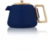 Théière Viggo en fonte et bois d'hévéa 1 L bleu Ogo