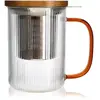 Tisanière mug Karl en verre borosilicate anse ambrée 475 ml Ogo