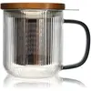 Tisanière mug Karl en verre borosilicate anse gris fumé 300 ml Ogo