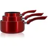 Menastyl Cuisson - 3 Casseroles Cerise induction rouges T.U