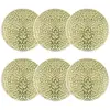 Lot de 6 assiettes à dessert vertes en grès 20cm