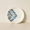 Lot de 6 assiettes à dessert motif marin en porcelaine 20cm