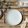 Lot 6 assiettes plates nuance 27cm en porcelaine blanc Novastyl
