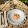 Lot 6 assiettes creuses nuance 21cm en porcelaine blanc Novastyl