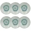 Lot 6 assiettes creuses aqua 21cm en porcelaine blanc et bleu Novastyl