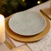 Lot 6 assiettes plates jasmin 27cm en porcelaine blanc Novastyl