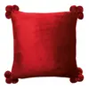 3S. x Home Coussin Tender pompons Rubis