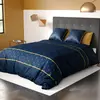 My Home Collection - Parure Housse de couette Palace bleue 260x240 cm