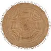 Nattiot Tapis Jute Rond Avec Fines Franges Abha Jute Naturelle