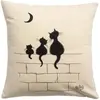 3S. x Home Coussin Dubout 3 chats Ecru
