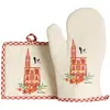3S. x Home Lot gant de cuisine / manique Cathédrale Rouge/ecru