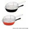 BAUMALU - Poêle à friture - acier émaillé - 26 cm - rouge