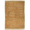 The Deco Factory Tapis en jute artisanal LIGNES - STABILO - 60 x 90 cm - Orange / Beige