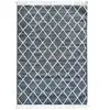 The Deco Factory Tapis coton motifs croisillons en laine épaisse gris foncé 160x230